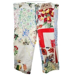 Reworked Patchwork Capri Pants Cottagecore Floral Fairycore‎ Sustainable Style